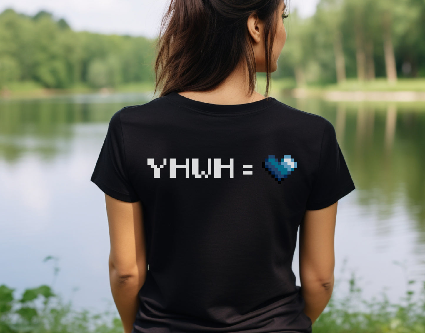 God is Love Women's T-Shirt (Hebrew - Blue) - HolyPixels