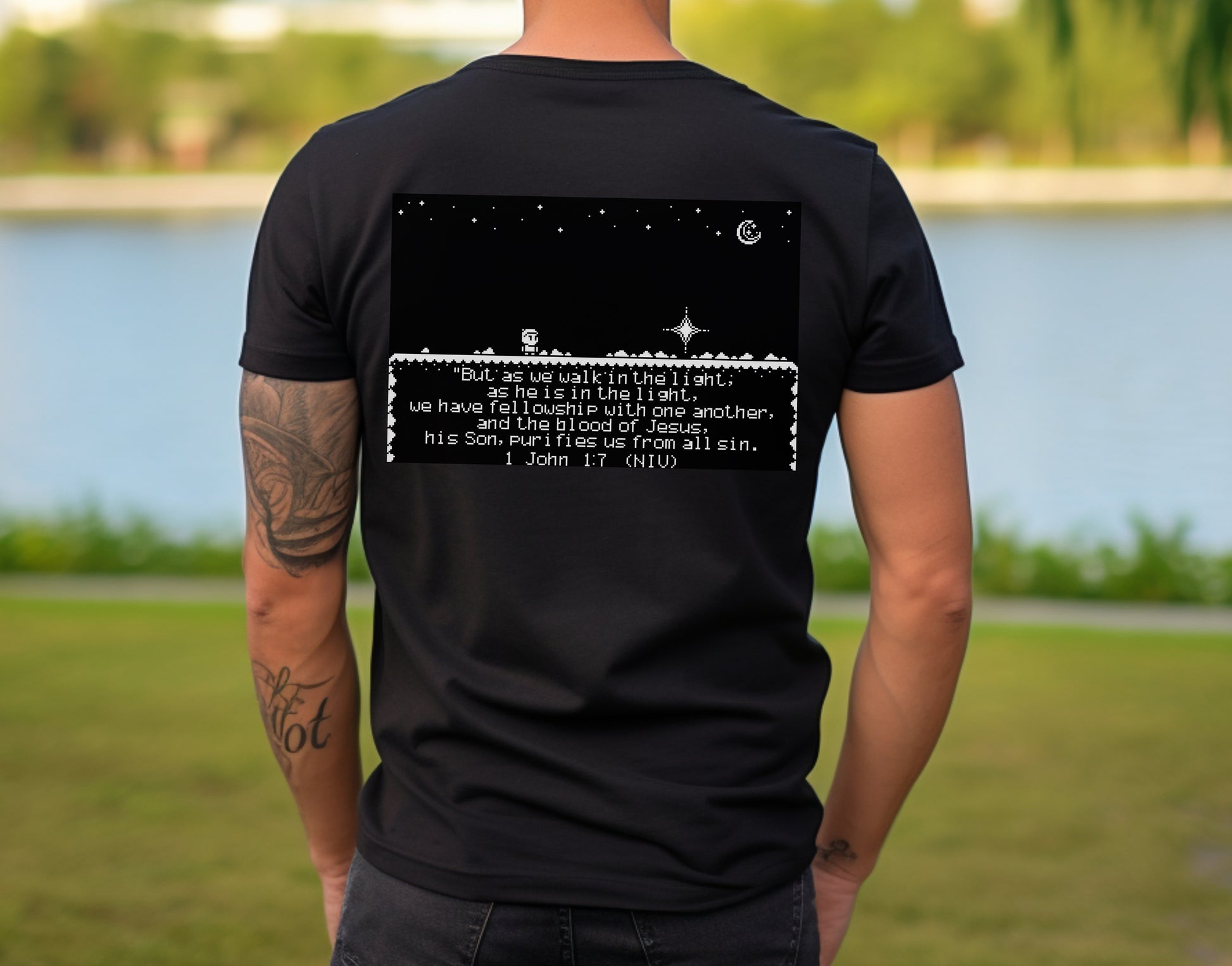 1 John 1:7 T-Shirt - HolyPixels