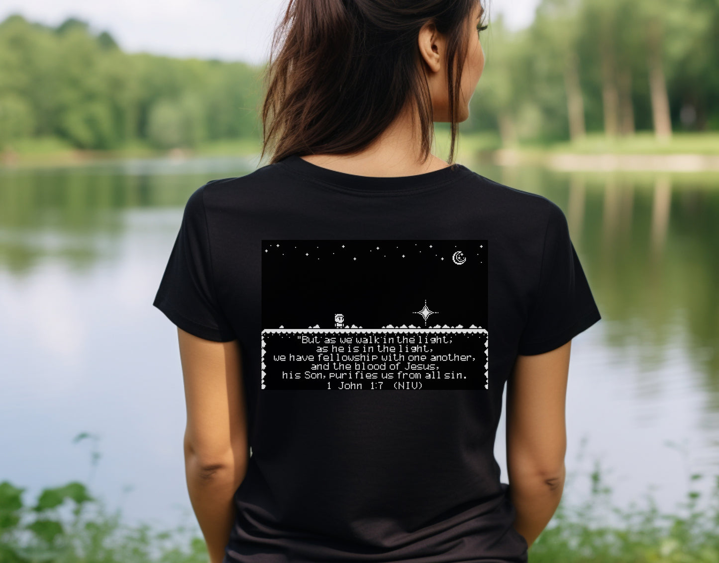 1 John 1:7 Women's T-Shirt - HolyPixels