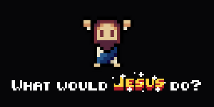 WWJD w/ Pixel Jesus T-Shirt - HolyPixels
