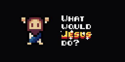 WWJD w/ Pixel Jesus T-Shirt - HolyPixels